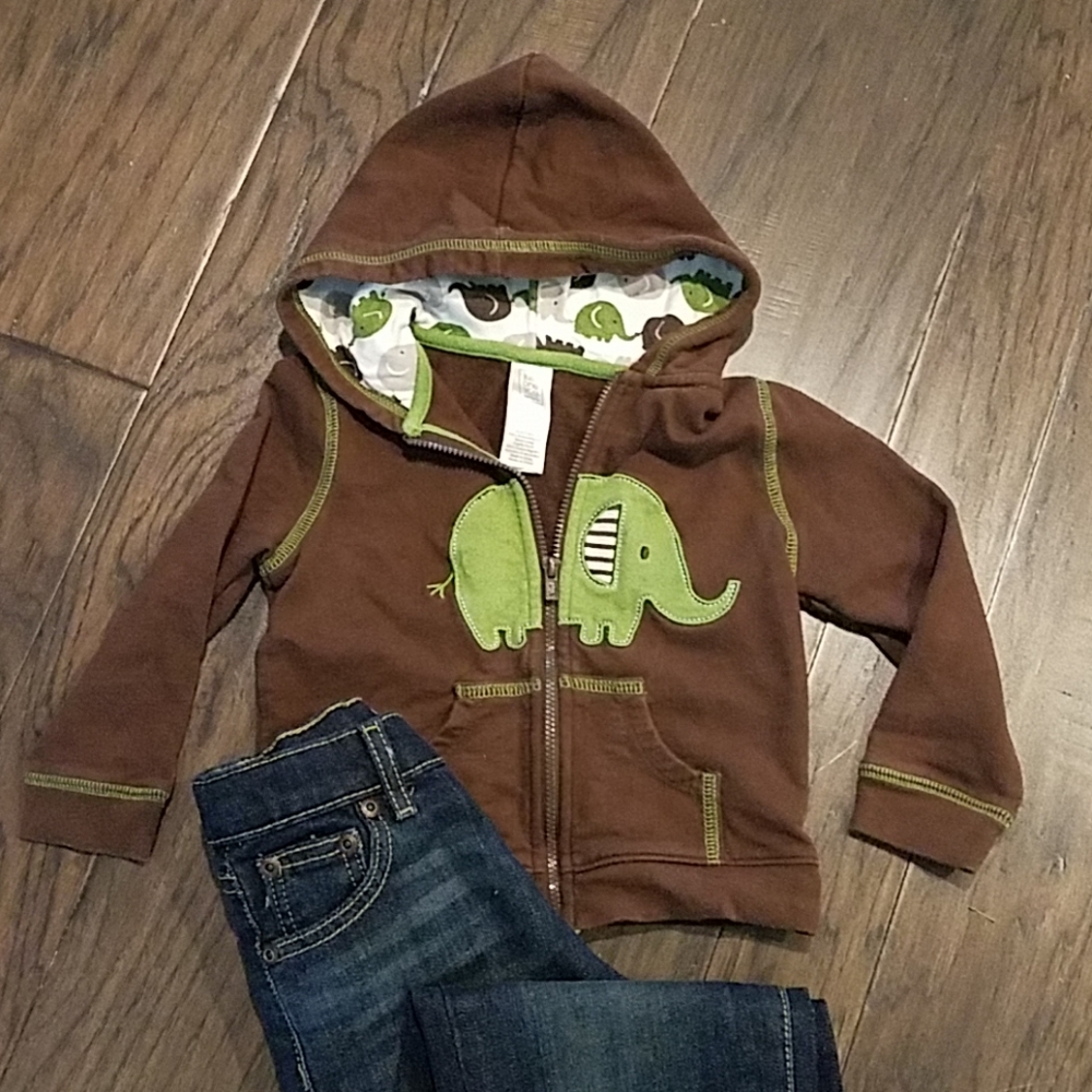 Elephant zip-up hoodie